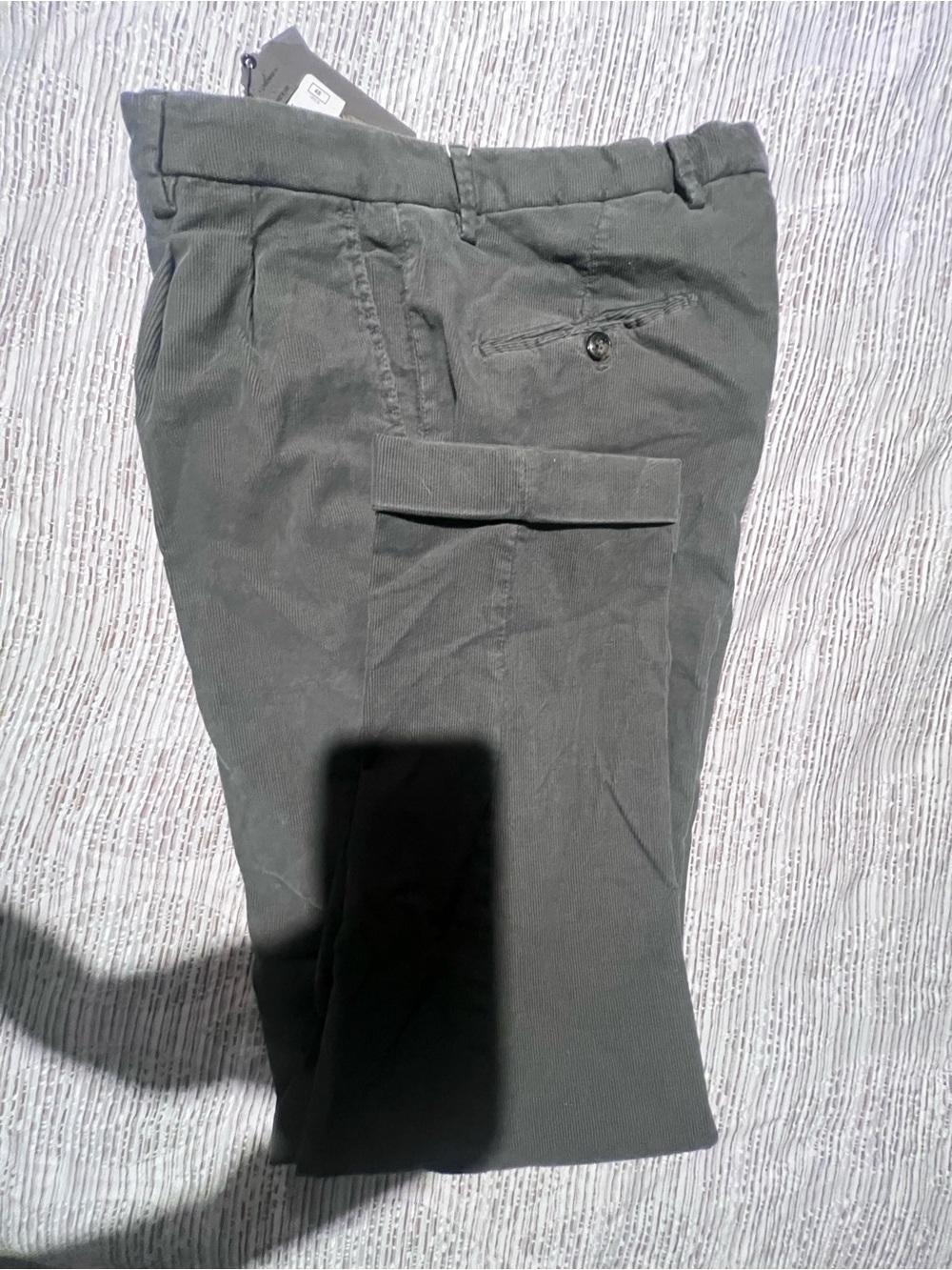 Men's Corduroy Pants in Olive Green - Tailored Straight Fit